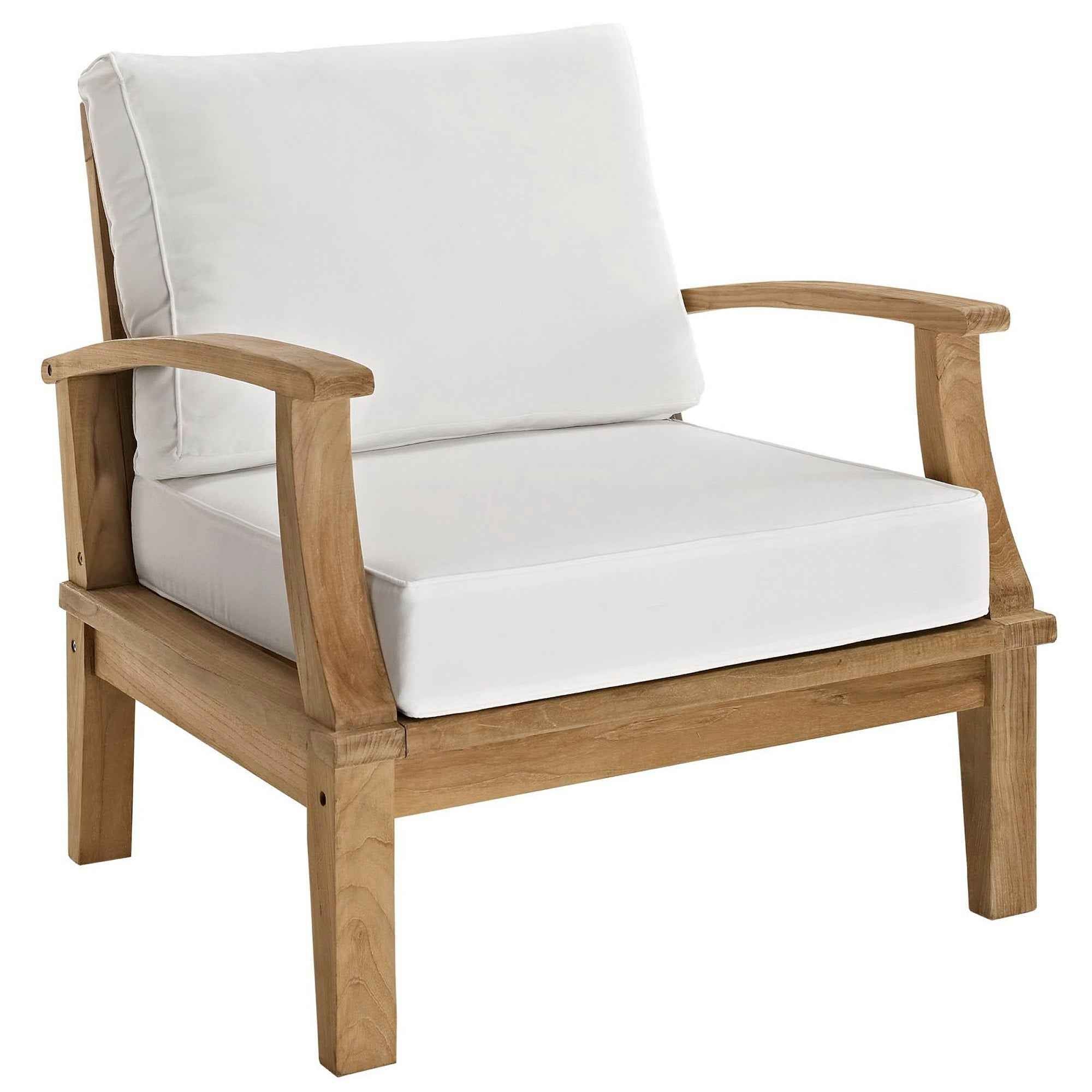 Patio Teak Sectional Set - Patio Elegance Marina 8-Piece Outdoor Teak Sectional Set by Modway