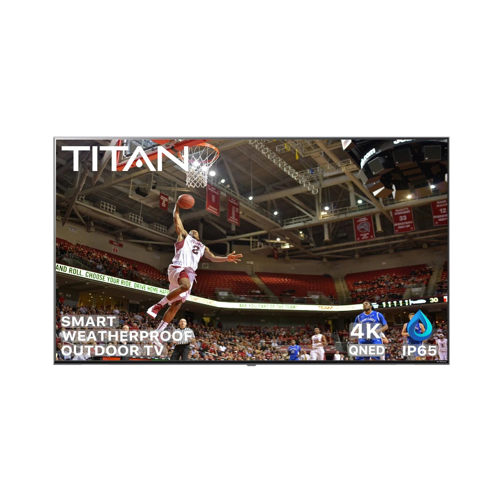 Titan Weatherproof Outdoor TV Partial Sun 4K Smart TV Powered By LG WebOS L-100 QNED