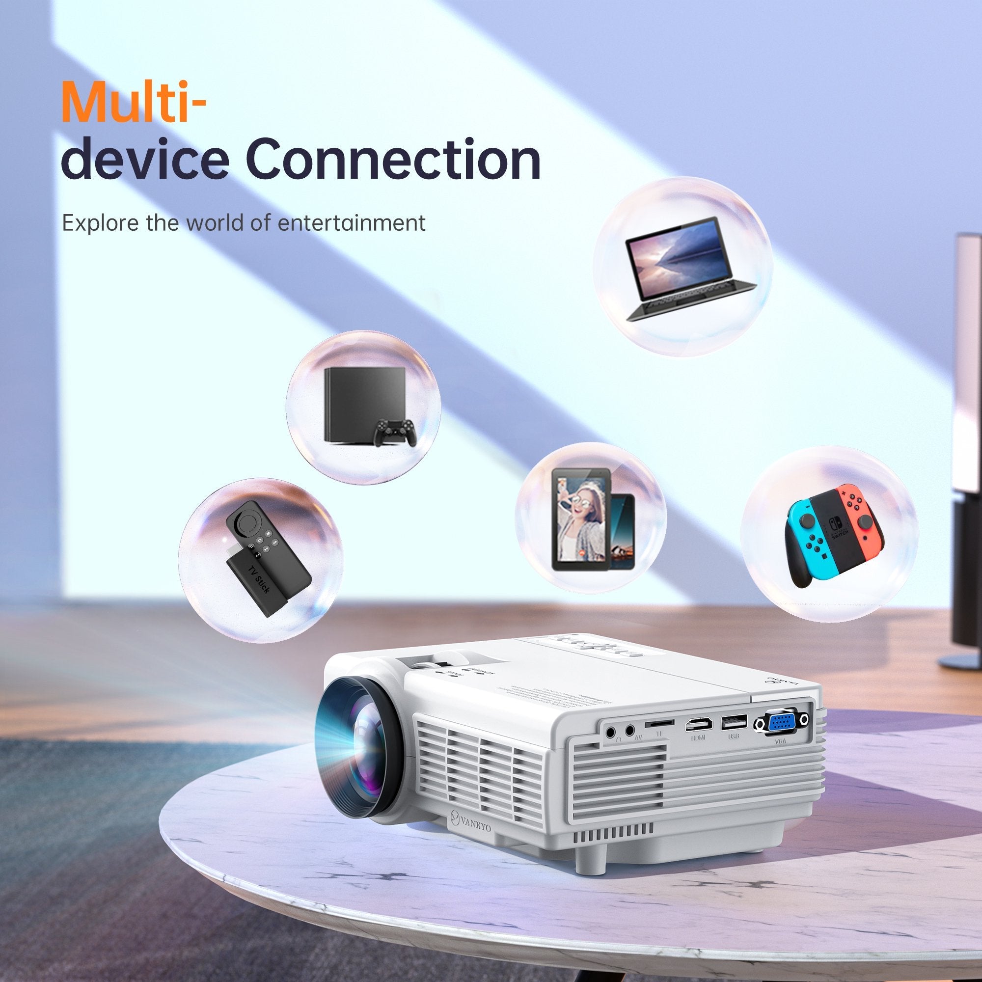 VANKYO Leisure 3 Pro 720P Portable Video Projector 1080P Supported