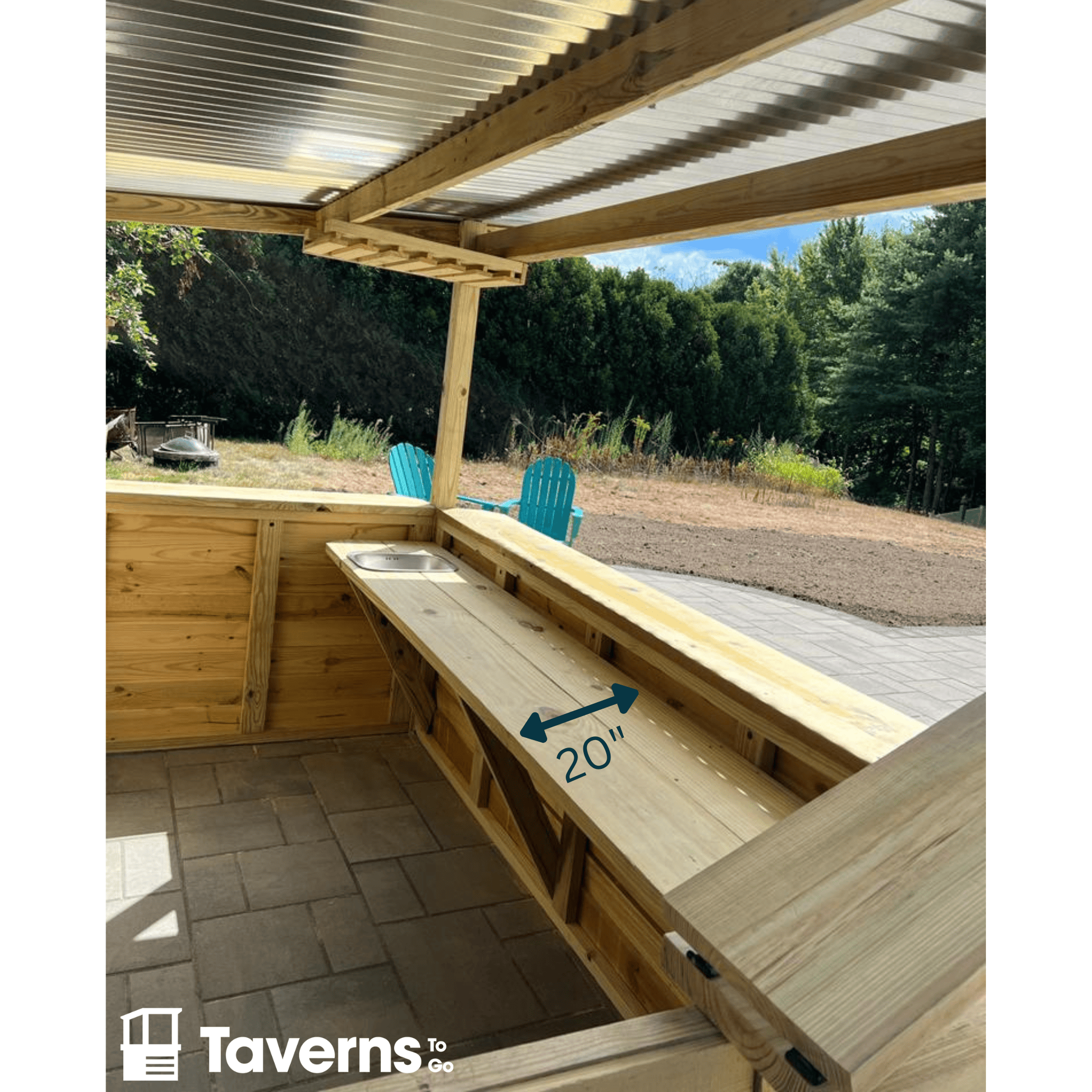 Upgrade interior countertop to 20" wide in lieu of 10"