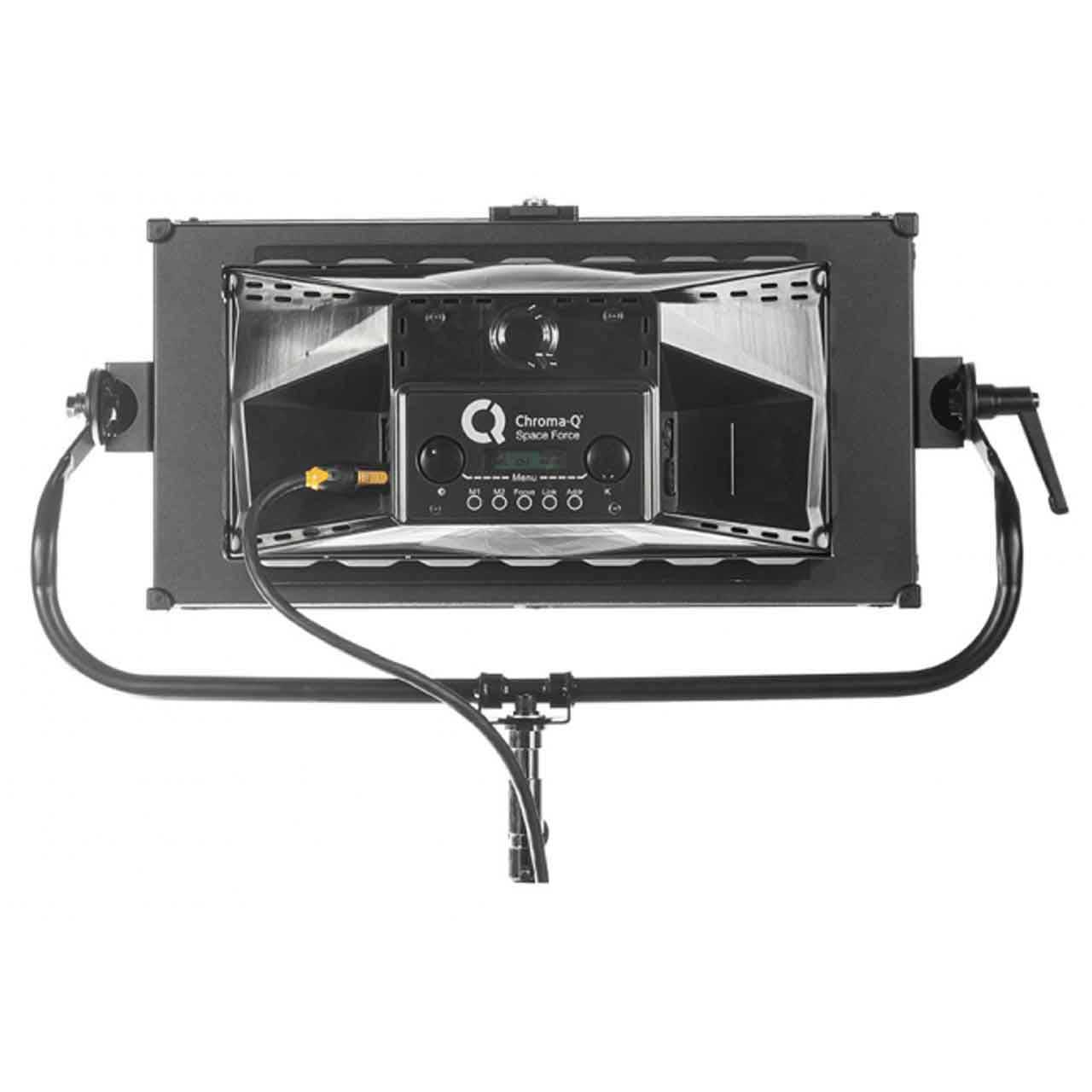 Chroma-Q Space Force One by Two V LED Light Panel with Yoke & TRUE1 to 5-15P Cable - Black CQ647-2000