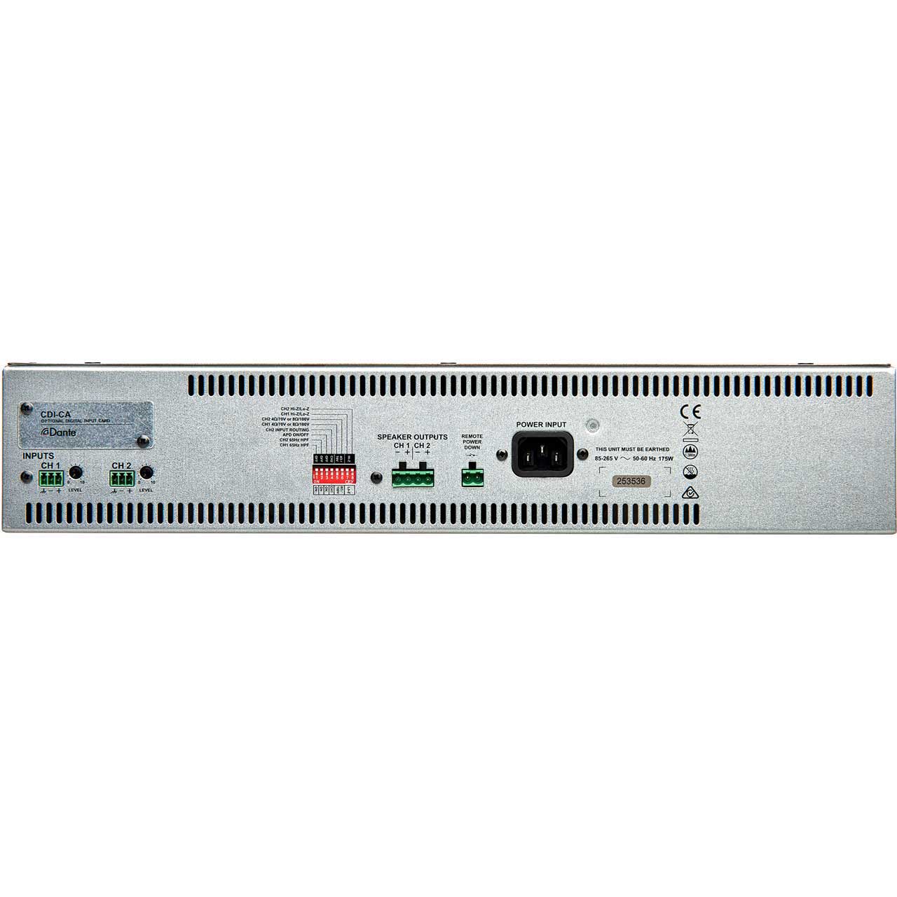 Cloud Electronics  2-Channel Audio Amplifier - 250 Watts Per Channel @ 4 Ohms or 70/100v CA2250