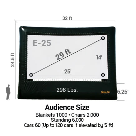 Elite Outdoor Movie Screen Kit 25'