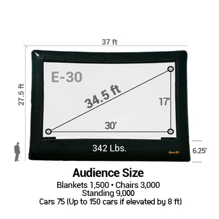 Elite Outdoor Movie Screen Kit 30'
