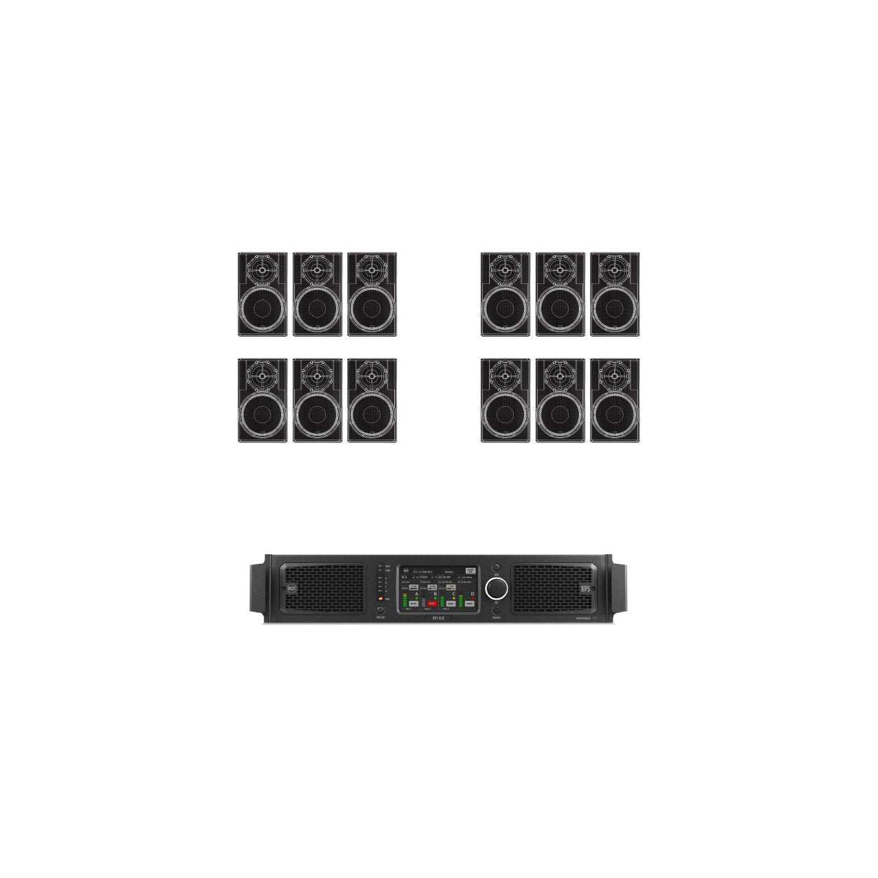 RCF Passive 12-Inch 2-way Compact Professional Speaker - 600W Power Handling - 137 dB max SPL - Speakon NL4 C 32