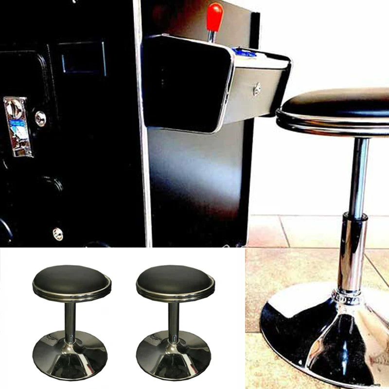 Cocktail arcade machine cabinet Retro Set of 2 Swivel Bar Stools