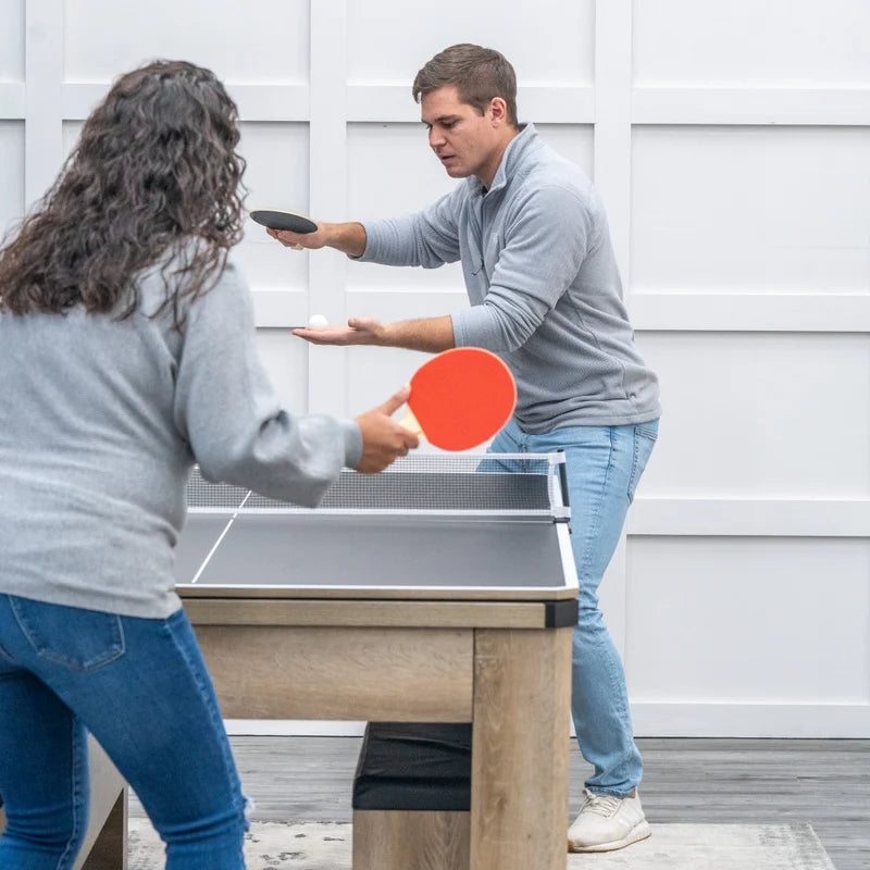 Atomic Hampton 7ft 3-In-1 Combo Game Table | Billiards + Ping Pong + Dining - SKU: G05302W-TAN