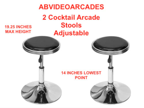 Cocktail arcade machine cabinet Retro Set of 2 Swivel Bar Stools